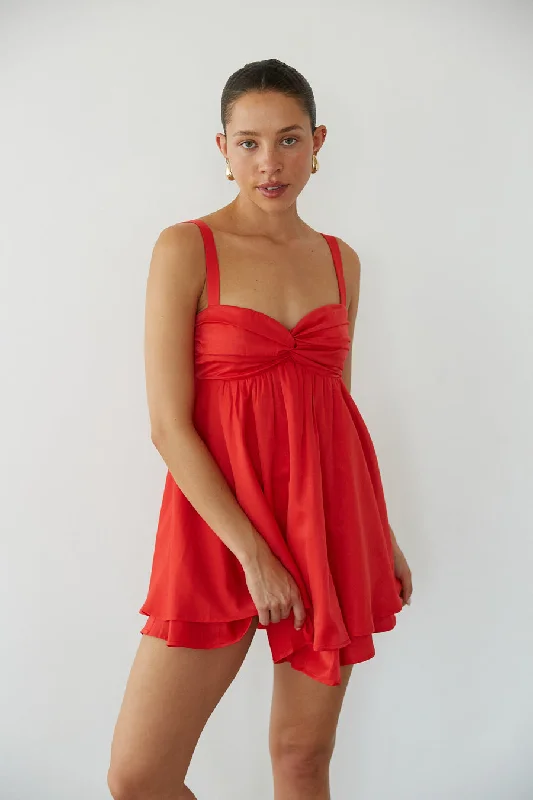 Special Discounts Inside!Suki Twist Front Open Back Babydoll Mini Dress