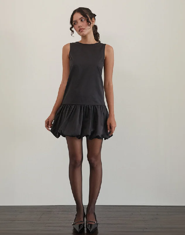 Price Drops You’ll Love!Tamilo Bubble Hem Mini Dress in Black