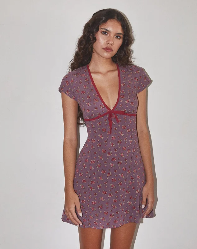 Get It Before It’s Gone!Vaiso Mini Dress in Flowing Rose Deep Purple