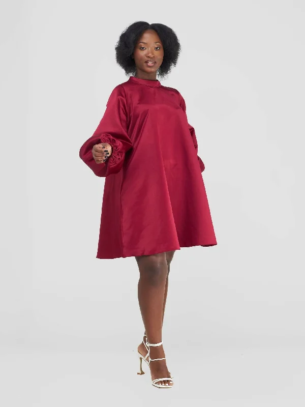 Save More Than Ever!Shift Dress - Maroon