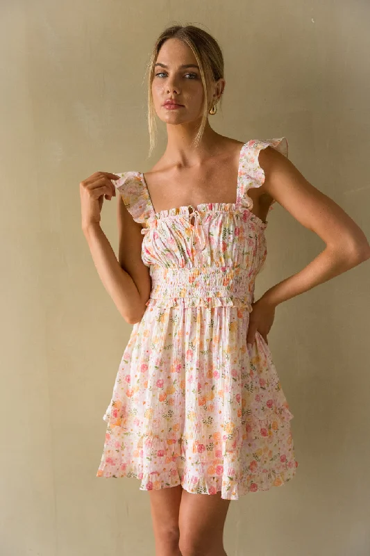 Stock Up and Save!Wanda Floral Ruffle Babydoll Mini Dress