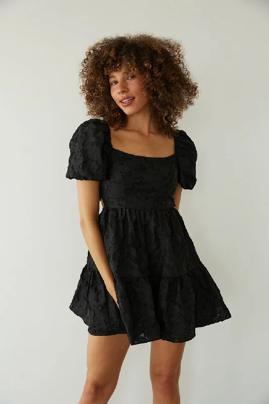 One Day Only – Huge Savings!Whitley Tie Back Puff Sleeve Babydoll Mini Dress