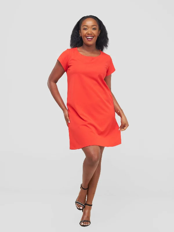 Your Best Deals Are Here!Zia Africa "Pretty Girl Summer" Shift Dress - Orange